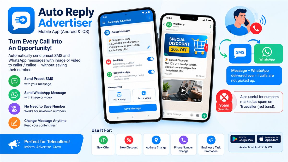 Auto-reply WhatsApp advertising app for subscriber management