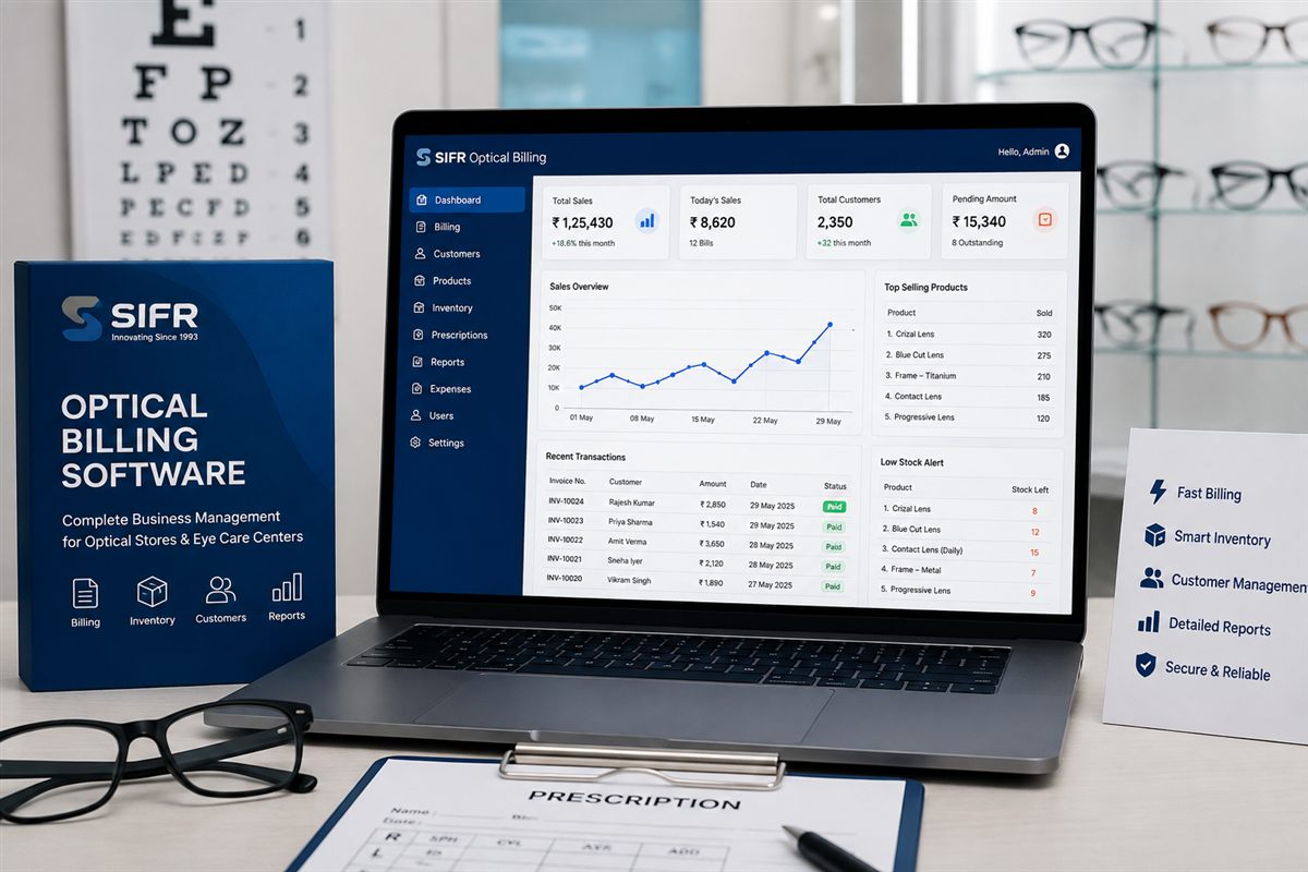 Optical billing software for eye care shop operations